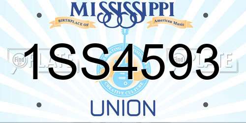 1SS4593 Mississippi License Plate