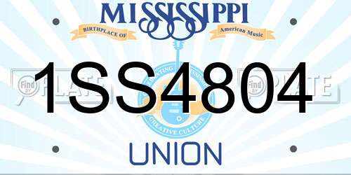 1SS4804 Mississippi License Plate