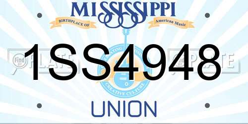 1SS4948 Mississippi License Plate