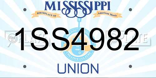 1SS4982 Mississippi License Plate