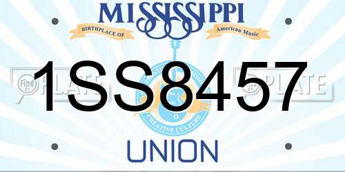 1SS8457 Mississippi License Plate