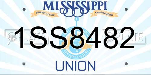 1SS8482 Mississippi License Plate