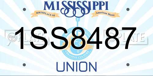 1SS8487 Mississippi License Plate