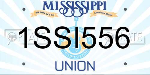 1SSI556 Mississippi License Plate