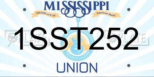 1SST252 Mississippi License Plate