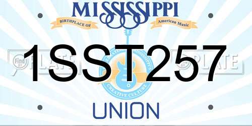 1SST257 Mississippi License Plate