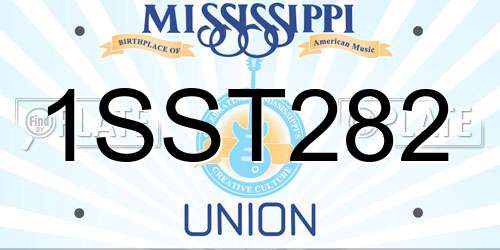 1SST282 Mississippi License Plate