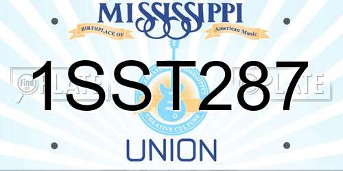 1SST287 Mississippi License Plate