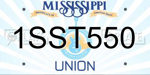 1SST550 Mississippi License Plate