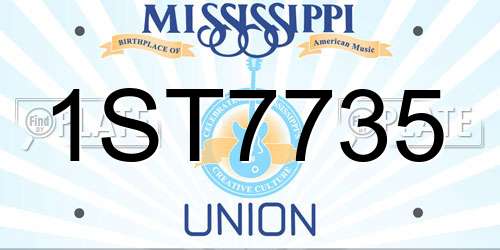 1ST7735 Mississippi License Plate