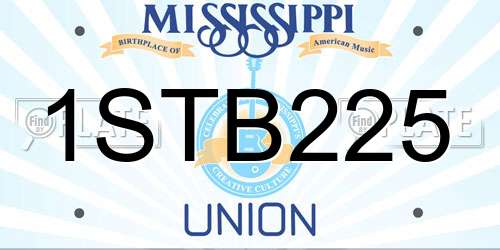 1STB225 Mississippi License Plate