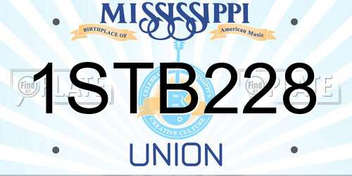 1STB228 Mississippi License Plate