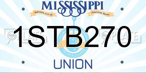 1STB270 Mississippi License Plate