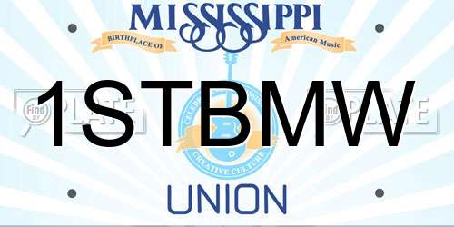 1STBMW Mississippi License Plate
