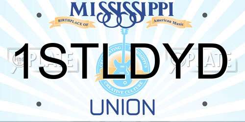 1STLDYD Mississippi License Plate