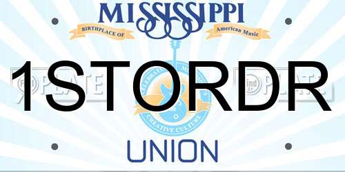 1STORDR Mississippi License Plate