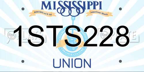 1STS228 Mississippi License Plate