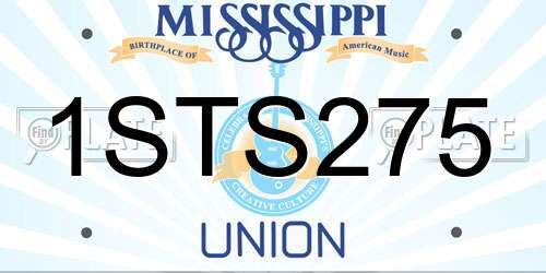 1STS275 Mississippi License Plate