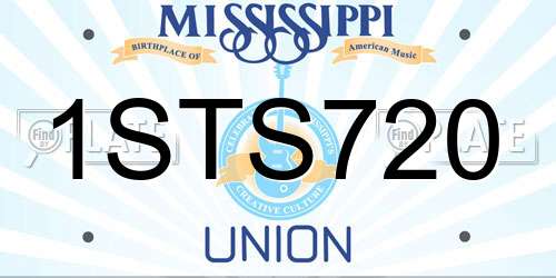 1STS720 Mississippi License Plate