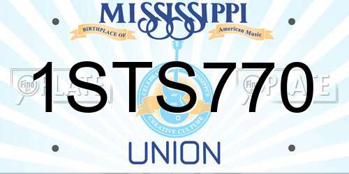 1STS770 Mississippi License Plate