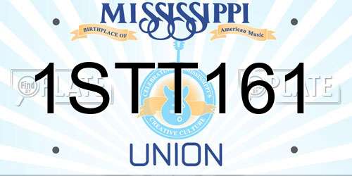 1STT161 Mississippi License Plate