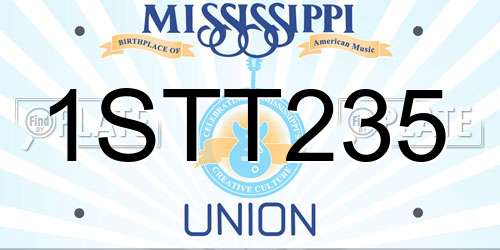 1STT235 Mississippi License Plate