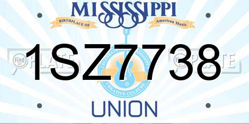 1SZ7738 Mississippi License Plate