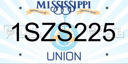 1SZS225 Mississippi License Plate