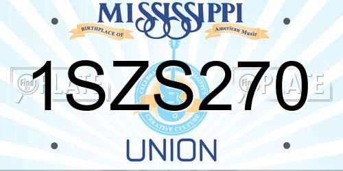1SZS270 Mississippi License Plate