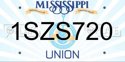 1SZS720 Mississippi License Plate