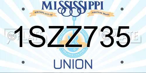 1SZZ735 Mississippi License Plate