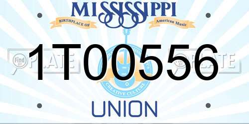 1T00556 Mississippi License Plate