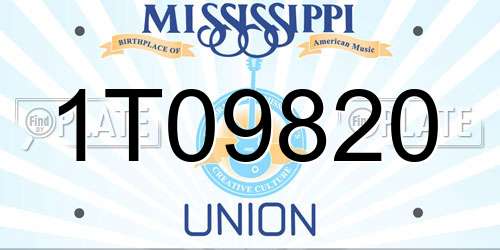 1T09820 Mississippi License Plate