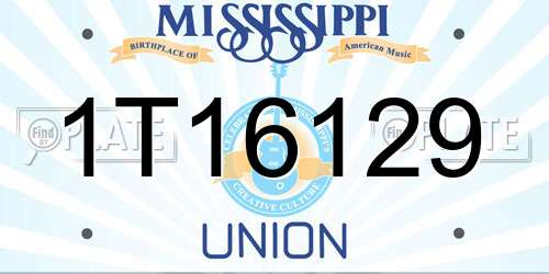 1T16129 Mississippi License Plate