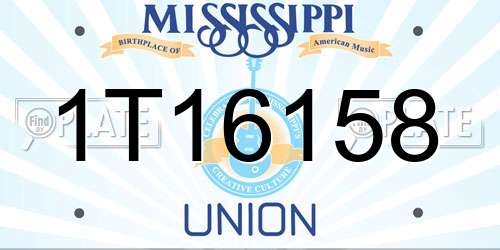 1T16158 Mississippi License Plate