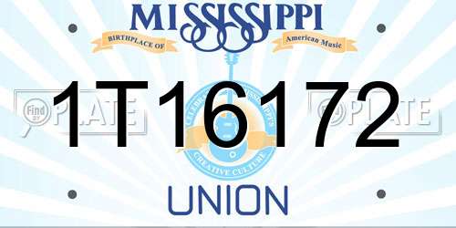 1T16172 Mississippi License Plate