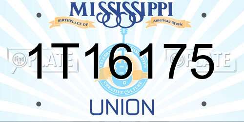 1T16175 Mississippi License Plate