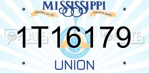 1T16179 Mississippi License Plate