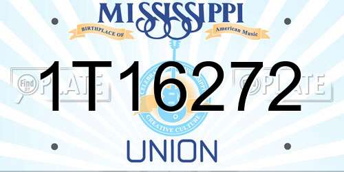 1T16272 Mississippi License Plate
