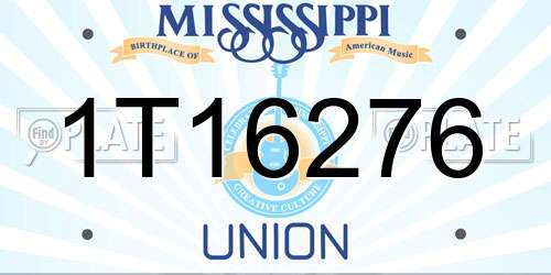 1T16276 Mississippi License Plate