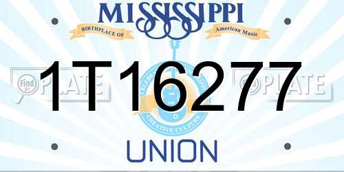 1T16277 Mississippi License Plate