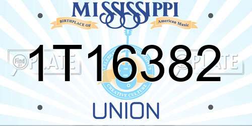 1T16382 Mississippi License Plate