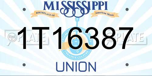1T16387 Mississippi License Plate