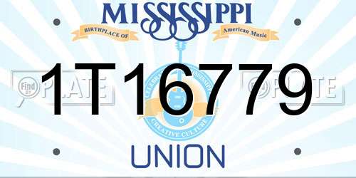 1T16779 Mississippi License Plate