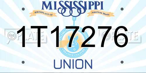 1T17276 Mississippi License Plate