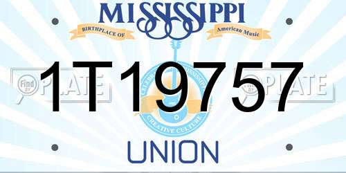 1T19757 Mississippi License Plate