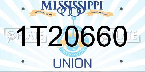 1T20660 Mississippi License Plate