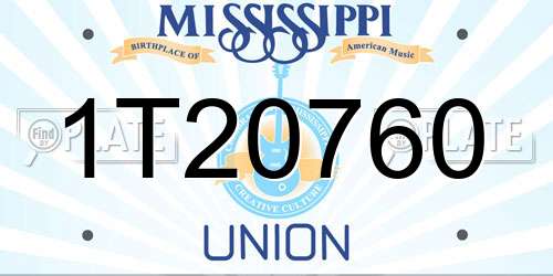 1T20760 Mississippi License Plate
