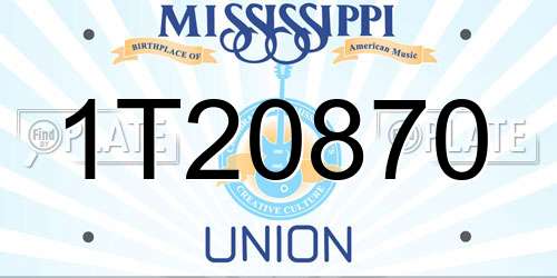 1T20870 Mississippi License Plate