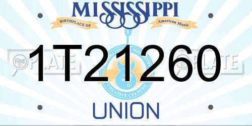 1T21260 Mississippi License Plate